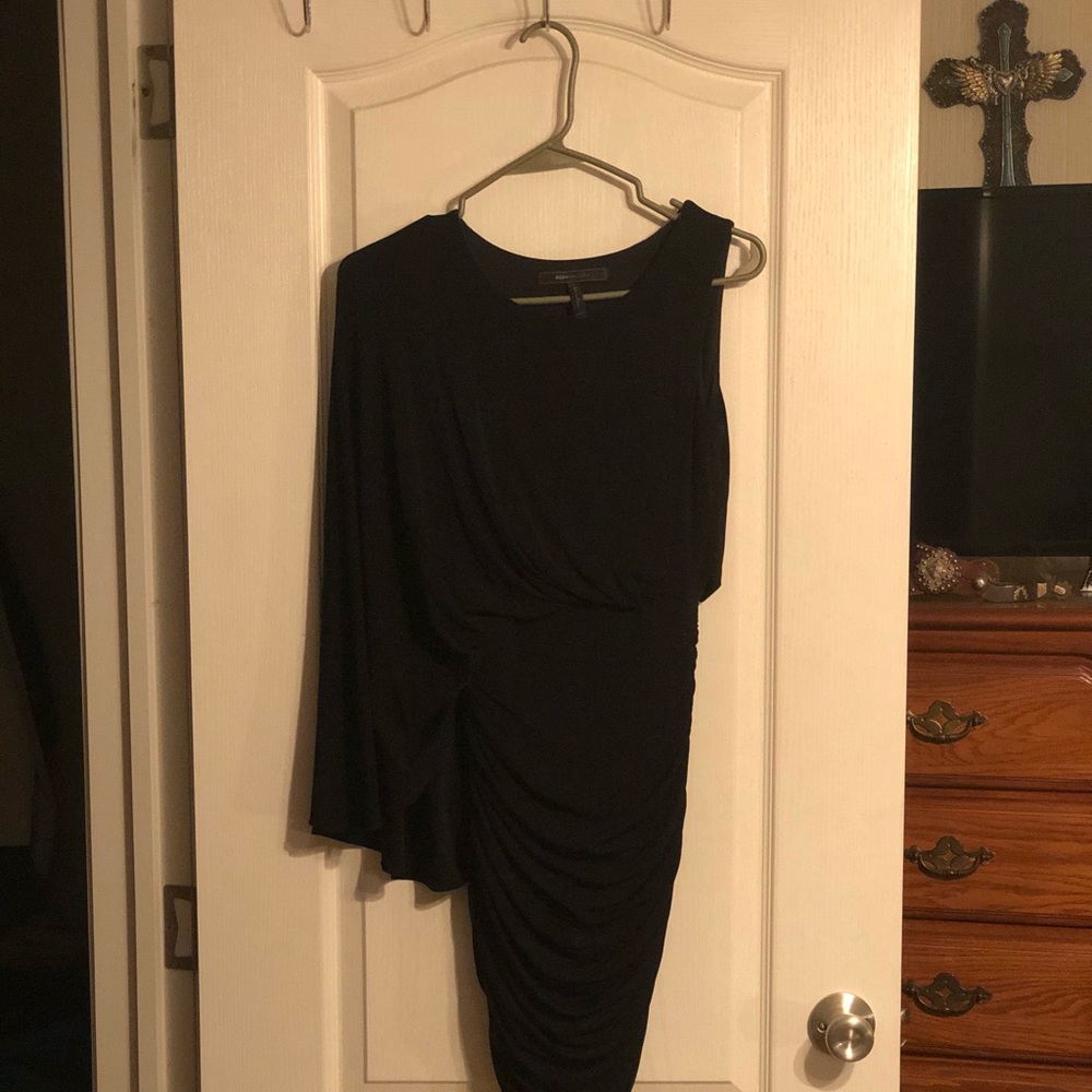 Black one shoulder cocktail dress